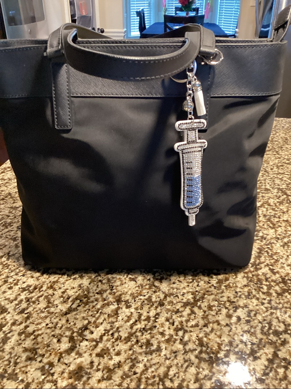 kate spade Black Tote with Cream Handles EUC  Story Book Lining